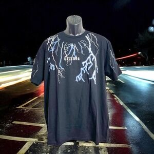 OTL On The Low T-Shirt Sz XL Leyenda Lightning Graphic Crew Neck Mens Gothic Tee